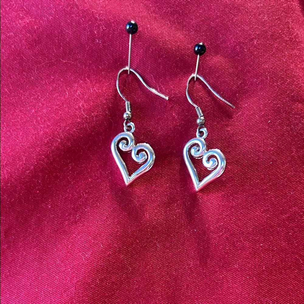 Source Unknown Silver Heart Earrings sku#82